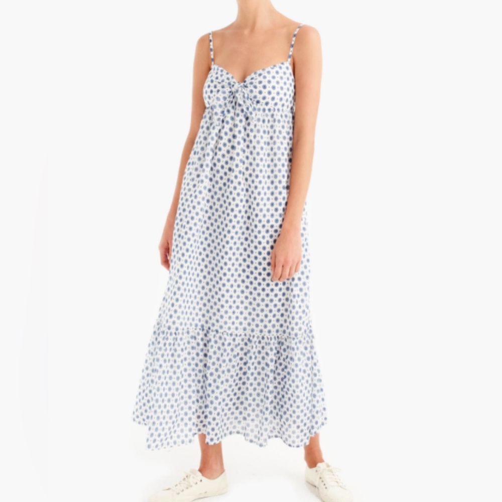 J. Crew Blue and White Patterned Dress